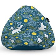 Fotoliu Units Puf Bean Bag tip para L, impermeabil, indoor/outdoor, sac interior, cu maner, 80 x 80 x 60 cm, ursi polari BEANUNB-PR-L-EXT-139