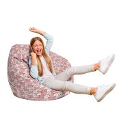 Fotoliu Units Puf Bean Bag tip para L, impermeabil, indoor/outdoor, sac interior, cu maner, 80 x 80 x 60 cm, ursuleti roz BEANUNB-PR-L-EXT-137