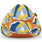 Fotoliu Units Puf Bean Bag tip para XL, impermeabil, indoor/outdoor, sac interior, cu maner, 90 x 85 x 65 cm, abstract retro BEANUNB-PR-XL-EXT-012