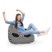 Fotoliu Units Puf Bean Bag tip para XL, impermeabil, indoor/outdoor, sac interior, cu maner, 90 x 85 x 65 cm, abstract zebra BEANUNB-PR-XL-EXT-032