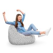 Fotoliu Units Puf Bean Bag tip para XL, impermeabil, indoor/outdoor, sac interior, cu maner, 90 x 85 x 65 cm, alb cu ursi BEANUNB-PR-XL-EXT-038