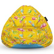 Fotoliu Units Puf Bean Bag tip para XL, impermeabil, indoor/outdoor, sac interior, cu maner, 90 x 85 x 65 cm, candies fundal galben BEANUNB-PR-XL-EXT-062