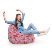 Fotoliu Units Puf Bean Bag tip para XL, impermeabil, indoor/outdoor, sac interior, cu maner, 90 x 85 x 65 cm, candies fundal roz BEANUNB-PR-XL-EXT-060