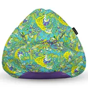 Fotoliu Units Puf Bean Bag tip para XL, impermeabil, indoor/outdoor, sac interior, cu maner, 90 x 85 x 65 cm, hippie turcoaz BEANUNB-PR-XL-EXT-065