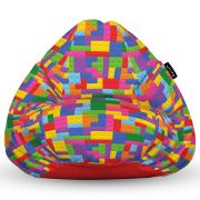 Fotoliu Units Puf Bean Bag tip para XL, impermeabil, indoor/outdoor, sac interior, cu maner, 90 x 85 x 65 cm, lego tetris BEANUNB-PR-XL-EXT-034