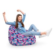 Fotoliu Units Puf Bean Bag tip para XL, impermeabil, indoor/outdoor, sac interior, cu maner, 90 x 85 x 65 cm, lego tetris mov BEANUNB-PR-XL-EXT-070