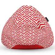 Fotoliu Units Puf Bean Bag tip para XL, impermeabil, indoor/outdoor, sac interior, cu maner, 90 x 85 x 65 cm, model rosu si alb BEANUNB-PR-XL-EXT-027