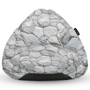 Fotoliu Units Puf Bean Bag tip para XL, impermeabil, indoor/outdoor, sac interior, cu maner, 90 x 85 x 65 cm, pietre albe BEANUNB-PR-XL-EXT-020