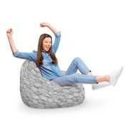 Fotoliu Units Puf Bean Bag tip para XL, impermeabil, indoor/outdoor, sac interior, cu maner, 90 x 85 x 65 cm, pietre albe BEANUNB-PR-XL-EXT-020