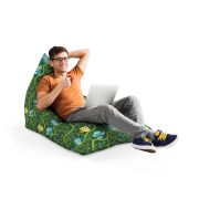 Fotoliu Units Puf Bean Bag tip Lounge, impermeabil, indoor/outdoor, sac interior, cu maner, 155 x 83 x 65 cm, bufnite verde BEANUNB-LGA-L-EXT-144