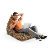 Fotoliu Units Puf Bean Bag tip Lounge, impermeabil, indoor/outdoor, sac interior, cu maner, 155 x 83 x 65 cm, flowers hippie BEANUNB-LGA-L-EXT-067