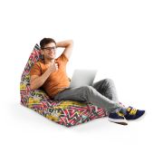 Fotoliu Units Puf Bean Bag tip Lounge, impermeabil, indoor/outdoor, sac interior, cu maner, 155 x 83 x 65 cm, graffiti grunge geometric BEANUNB-LGA-L-EXT-099