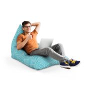 Fotoliu Units Puf Bean Bag tip Lounge, impermeabil, indoor/outdoor, sac interior, cu maner, 155 x 83 x 65 cm, motiv alb cu bleu BEANUNB-LGA-L-EXT-022