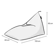 Fotoliu Units Puf Bean Bag tip Lounge, impermeabil, indoor/outdoor, sac interior, cu maner, 155 x 83 x 65 cm, motiv frunze verticale BEANUNB-LGA-L-EXT-015