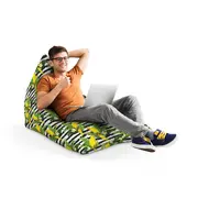 Fotoliu Units Puf Bean Bag tip Lounge, impermeabil, indoor/outdoor, sac interior, cu maner, 155 x 83 x 65 cm, papagal galben BEANUNB-LGA-L-EXT-111