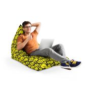 Fotoliu Units Puf Bean Bag tip Lounge, impermeabil, indoor/outdoor, sac interior, cu maner, 155 x 83 x 65 cm, smiley galben BEANUNB-LGA-L-EXT-104