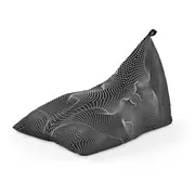 Fotoliu Units Puf Bean Bag tip Lounge, impermeabil, indoor/outdoor, sac interior, cu maner, 155 x 83 x 65 cm, topografic negru BEANUNB-LGA-L-EXT-051