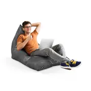 Fotoliu Units Puf Bean Bag tip Lounge, impermeabil, indoor/outdoor, sac interior, cu maner, 155 x 83 x 65 cm, topografic negru BEANUNB-LGA-L-EXT-051