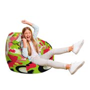 Fotoliu Units Puf Bean Bag tip para XL, impermeabil, indoor/outdoor, sac interior, cu maner, 90 x 85 x 65 cm, Abstract Jungle Pepene BEANUNB-PR-XL-EXT-179
