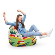 Fotoliu Units Puf Bean Bag tip para XL, impermeabil, indoor/outdoor, sac interior, cu maner, 90 x 85 x 65 cm, Abstract Jungle Verde BEANUNB-PR-XL-EXT-181