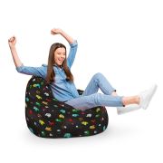 Fotoliu Units Puf Bean Bag tip para XL, impermeabil, indoor/outdoor, sac interior, cu maner, 90 x 85 x 65 cm, Among Us Negru BEANUNB-PR-XL-EXT-213