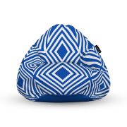 Fotoliu Units Puf Bean Bag tip para XL, impermeabil, indoor/outdoor, sac interior, cu maner, 90 x 85 x 65 cm, Diamond, Blue BEANUNB-PR-XL-EXT-155