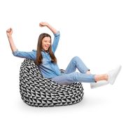 Fotoliu Units Puf Bean Bag tip para XL, impermeabil, indoor/outdoor, sac interior, cu maner, 90 x 85 x 65 cm, Geometric Sea, Black BEANUNB-PR-XL-EXT-160