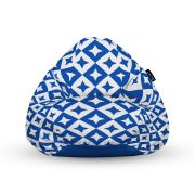 Fotoliu Units Puf Bean Bag tip para XL, impermeabil, indoor/outdoor, sac interior, cu maner, 90 x 85 x 65 cm, Oriental Stars, Blue BEANUNB-PR-XL-EXT-175
