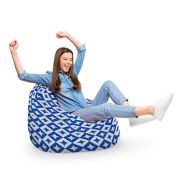 Fotoliu Units Puf Bean Bag tip para XL, impermeabil, indoor/outdoor, sac interior, cu maner, 90 x 85 x 65 cm, Oriental Stars, Blue BEANUNB-PR-XL-EXT-175
