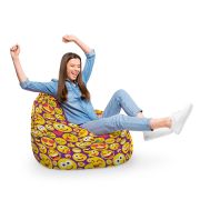 Fotoliu Units Puf Bean Bag tip para XL, impermeabil, indoor/outdoor, sac interior, cu maner, 90 x 85 x 65 cm, emoji BEANUNB-PR-XL-EXT-133