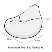 Fotoliu Units Puf Bean Bag tip para XL, impermeabil, indoor/outdoor, sac interior, cu maner, 90 x 85 x 65 cm, graffiti retro maro BEANUNB-PR-XL-EXT-095