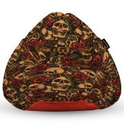 Fotoliu Units Puf Bean Bag tip para XL, impermeabil, indoor/outdoor, sac interior, cu maner, 90 x 85 x 65 cm, guns & roses BEANUNB-PR-XL-EXT-134