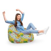 Fotoliu Units Puf Bean Bag tip para XL, impermeabil, indoor/outdoor, sac interior, cu maner, 90 x 85 x 65 cm, invazia pisicilor ocru BEANUNB-PR-XL-EXT-077