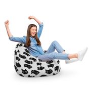 Fotoliu Units Puf Bean Bag tip para XL, impermeabil, indoor/outdoor, sac interior, cu maner, 90 x 85 x 65 cm, pisici alb-negru BEANUNB-PR-XL-EXT-075