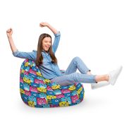 Fotoliu Units Puf Bean Bag tip para XL, impermeabil, indoor/outdoor, sac interior, cu maner, 90 x 85 x 65 cm, smiley cats BEANUNB-PR-XL-EXT-080