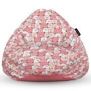 Fotoliu Units Puf Bean Bag tip para XL, impermeabil, indoor/outdoor, sac interior, cu maner, 90 x 85 x 65 cm, ursuleti roz BEANUNB-PR-XL-EXT-137