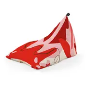Fotoliu Units Puf Bean Bag tip Lounge, impermeabil, indoor/outdoor, sac interior, cu maner, 155 x 83 x 65 cm, Abstract Jungle Rosu BEANUNB-LGA-L-EXT-182