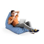 Fotoliu Units Puf Bean Bag tip Lounge, impermeabil, indoor/outdoor, sac interior, cu maner, 155 x 83 x 65 cm, Diagonal Stripes, Blue BEANUNB-LGA-L-EXT-163