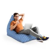 Fotoliu Units Puf Bean Bag tip Lounge, impermeabil, indoor/outdoor, sac interior, cu maner, 155 x 83 x 65 cm, Oriental Waves, Blue BEANUNB-LGA-L-EXT-176
