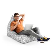 Fotoliu Units Puf Bean Bag tip Lounge, impermeabil, indoor/outdoor, sac interior, cu maner, 155 x 83 x 65 cm, frenchies albi BEANUNB-LGA-L-EXT-147