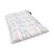 Fotoliu Units Puf Bean Bag tip Perna, impermeabil, indoor/outdoor, sac interior, 115 x 150 x 25 cm, alb cu linii albastre si crem BEANUNB-PL-L-EXT-026