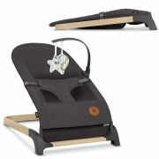 Lionelo - Fotoliu balansoar June, Cu arcada cu jucarii, Ergonomic, Balansare manuala, Pliabil, 0 luni+, Gri BYNLO-JUNE_GREY_STONE