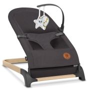 Lionelo - Fotoliu balansoar June, Cu arcada cu jucarii, Ergonomic, Balansare manuala, Pliabil, 0 luni+, Gri BYNLO-JUNE_GREY_STONE