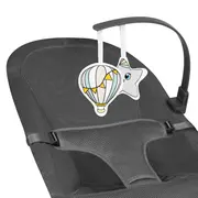 Lionelo - Fotoliu balansoar June AIR, Cu arcada cu jucarii, Ergonomic, Permite circulatia aerului, Balansare manuala, Pliabil, 0 luni+, Gri BYNLO-JUNE_AIR_GREY_STONE