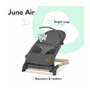 Lionelo - Fotoliu balansoar June AIR, Cu arcada cu jucarii, Ergonomic, Permite circulatia aerului, Balansare manuala, Pliabil, 0 luni+, Gri BYNLO-JUNE_AIR_GREY_STONE