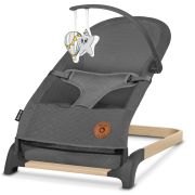 Lionelo - Fotoliu balansoar June AIR, Cu arcada cu jucarii, Ergonomic, Permite circulatia aerului, Balansare manuala, Pliabil, 0 luni+, Gri BYNLO-JUNE_AIR_GREY_STONE