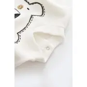 Salopeta Ursulet cu maneca lunga si botosei din 80%bumbac organic si 20% poliester - Antracit, Baby Cosy (Marime: 6-9 luni) JEMBC-CSYK6011-6