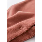 Salopeta Ursulet cu maneca lunga si botosei din 80%bumbac organic si 20% poliester - Caramiziu, Baby Cosy (Marime: 6-9 luni) JEMBC-CSYK6013-6