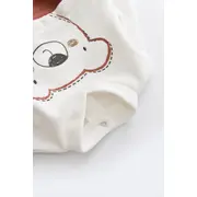 Salopeta Ursulet cu maneca lunga si botosei din 80%bumbac organic si 20% poliester - Caramiziu, Baby Cosy (Marime: 6-9 luni) JEMBC-CSYK6013-6