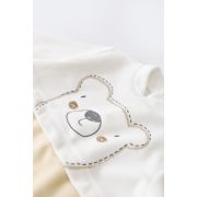 Salopeta Ursulet cu maneca lunga si botosei din 80%bumbac organic si 20% poliester - Crem, Baby Cosy (Marime: 3-6 Luni) JEMBC-CSYK6010-3